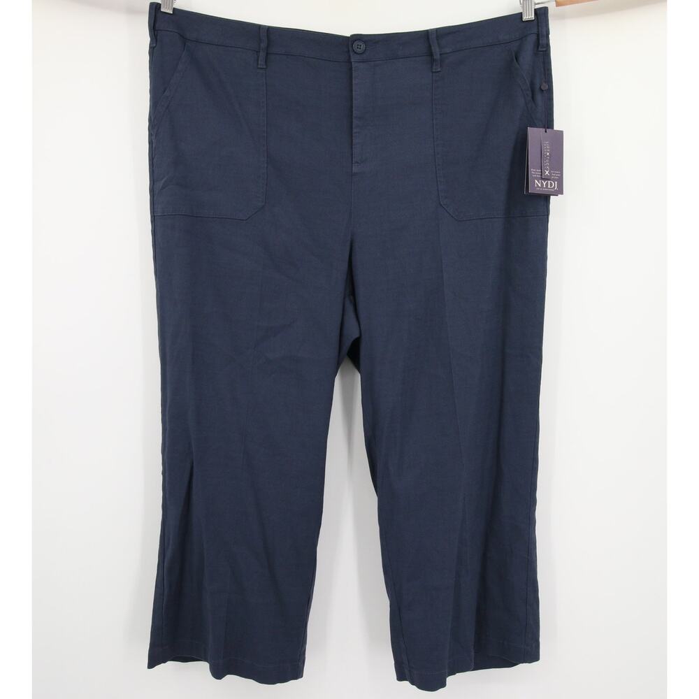 NYDJ Capri Ankle Pants Navy Blue Lift Tuck Technology Plus Size 20W NWT
